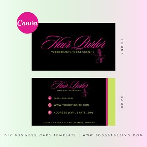 Hair Stylist Business Card Template, Hair Business Card Template, Luxury Business Card Template for Hair Extensions, Hair Stylist Card