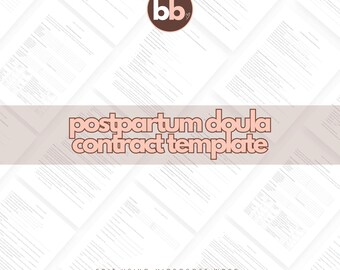 Postpartum Doula Contract, Postpartum Doula Client Intake Forms, Doula Service Agreement, Postpartum Planning, Postpartum Education