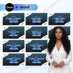 Tax Preparation Skool Course Banner Template (Edit Using Canva Pro)