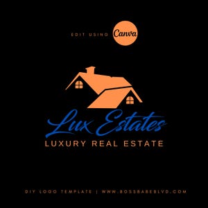 DIY Real Estate Logo Template, Realtor Logo Template, Real Estate Agent, Rental Property Logo, Luxury Real Estate, Luxury Modern Logo