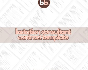 Lactation Consultant Editable Contract Template (Edit Using Microsoft Word)