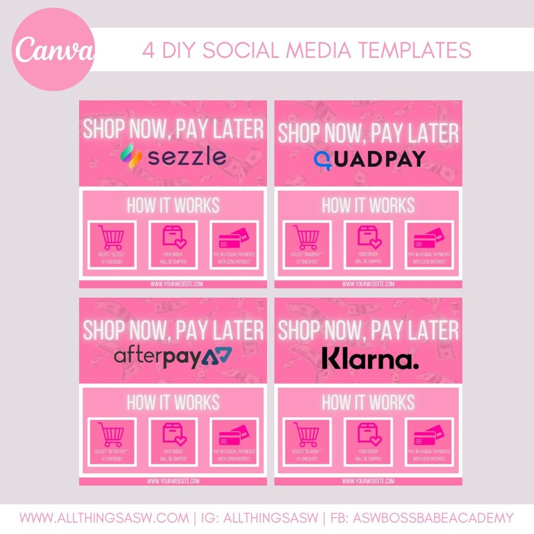 Buy Now Pay Later, Shop Now Pay Later, Social Media Flyer, Afterpay
