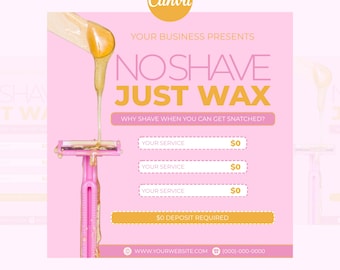Pink DIY Flyer Template: Editable Waxing Flyer For Spa Marketing (Edit In Canva)