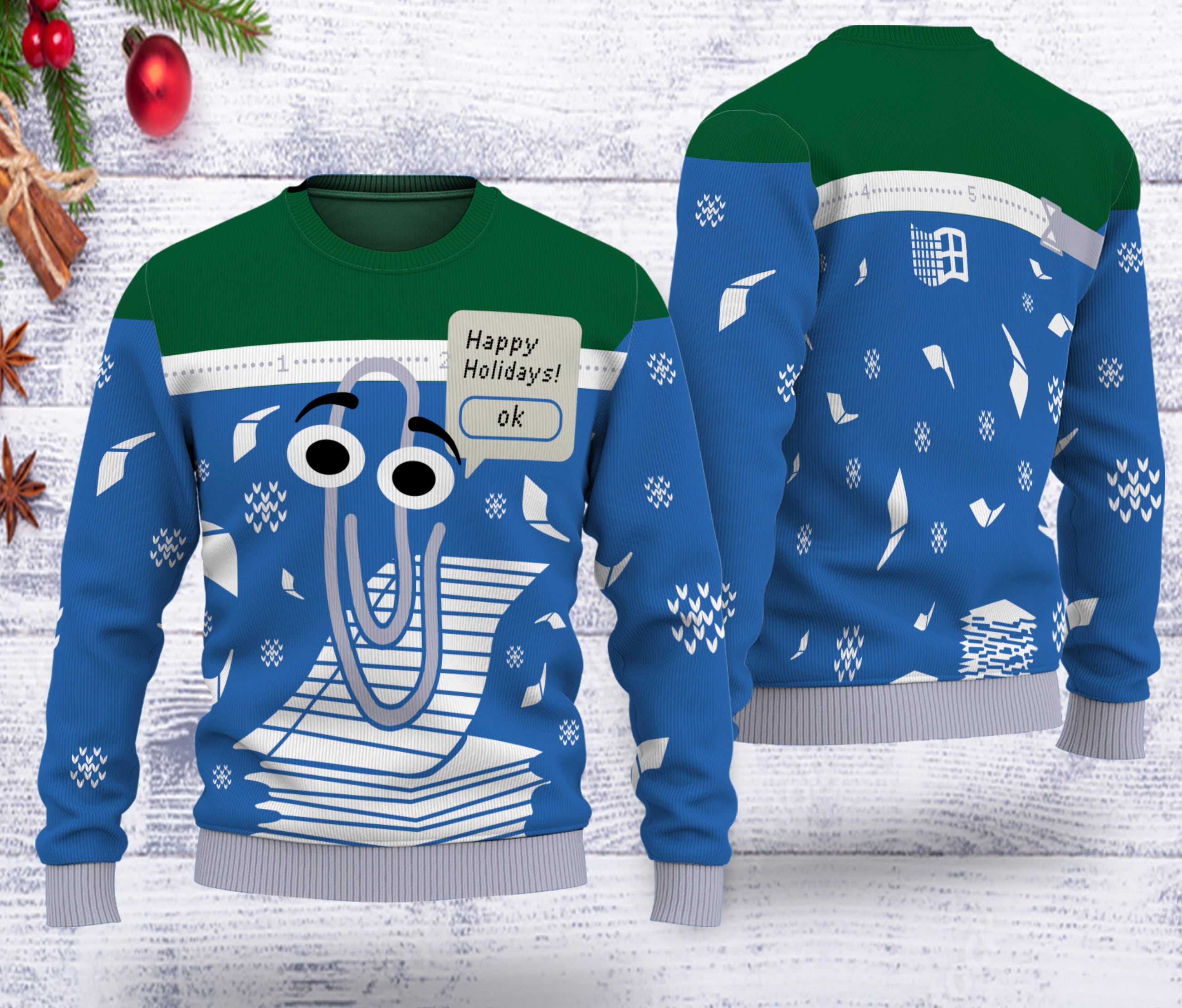 Christmas Clippy Ugly 3D Sweater