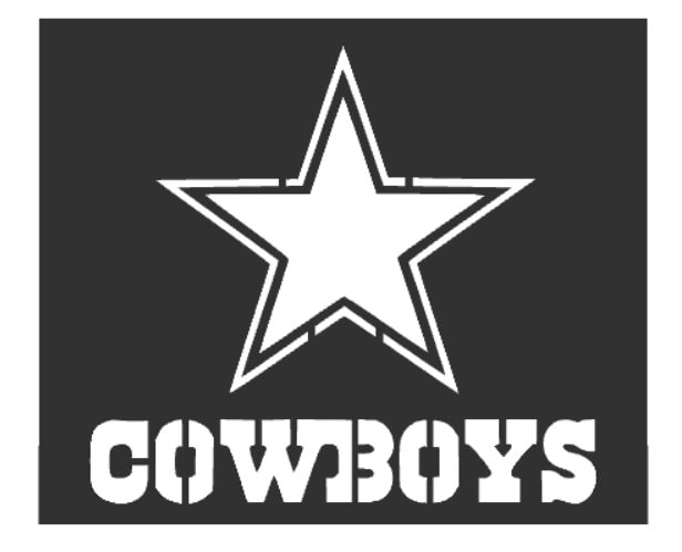 Cowboys Stencil Filled Star Etsy