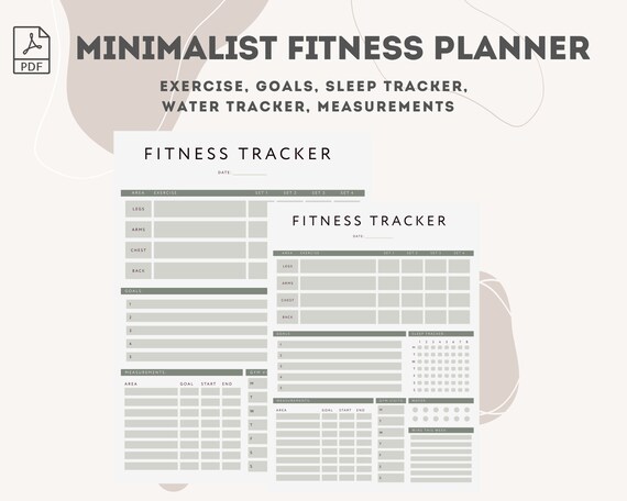 Workout Fitness Tracker Printable Workout Planner Exercise - Etsy