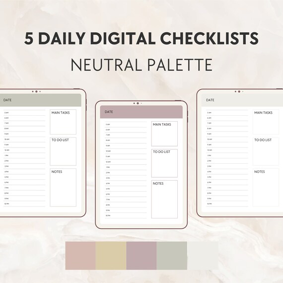 5 Color Daily Routine Planner Printable Printable Hourly - Etsy