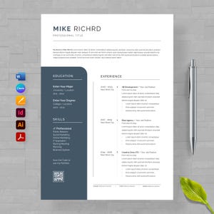 Modern Professional Resume Template | ATS-Friendly CV Design | Editable Resume for Job Applications