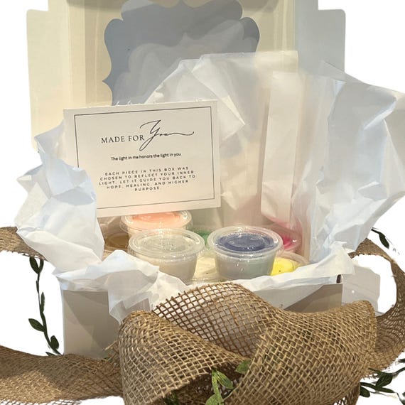 Intentional Living Hidden Crystal Wax Melt Gift Set, Namaste Inspiring Gift Card, Mindful Self Care Gift Box, Healing Tools, Mindfulness