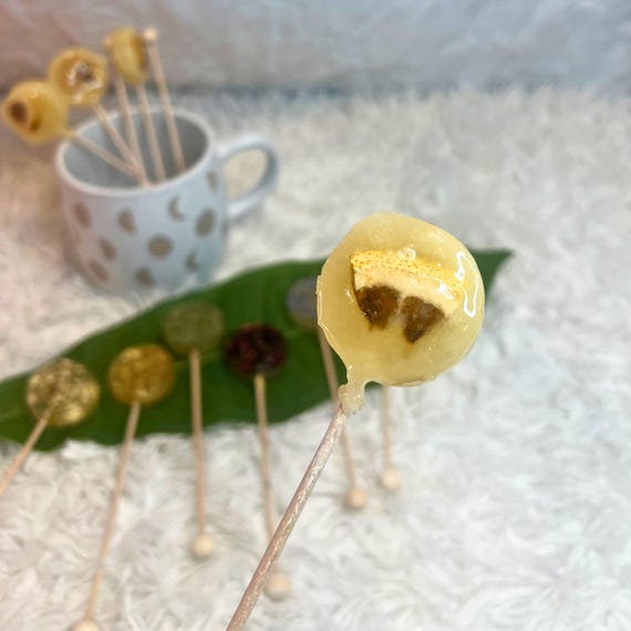 Lemon Herbal Tea Lollipop, Citrus Tea Stir Stick Candy, Natural Sweetener Gift