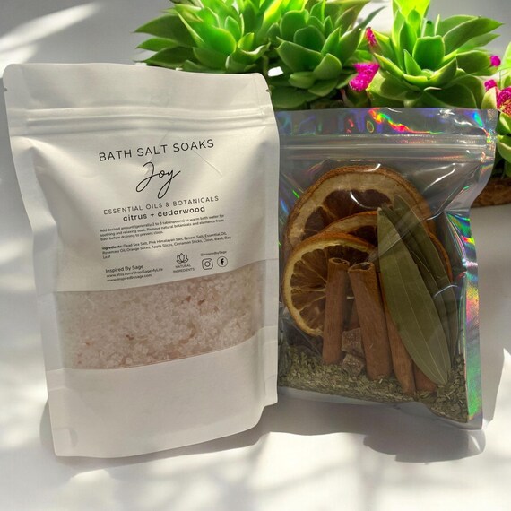 Joy Bath Salt Soak, Herbal and Botanical Bath Tea, Aromatherapy for Happiness, Uplifting Bath, Positive Energy, Relaxing Ritual and Bliss