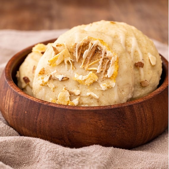 Lemon Sugar Cookies, Freeze Dried Lemon & Glaze Drizzle, Fresh Baked Gourmet Tea Cakes Gift