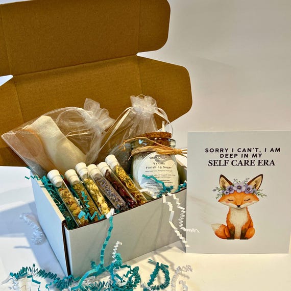 Funny Self Care Tea Gift Box with Vanilla Sugar, Women's Cozy Gift