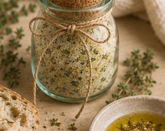 Lemon Basil Herb Salt, Citrus Garden Seasoning Blend, Seafood Chicken Vegetable Spice Dry Rub