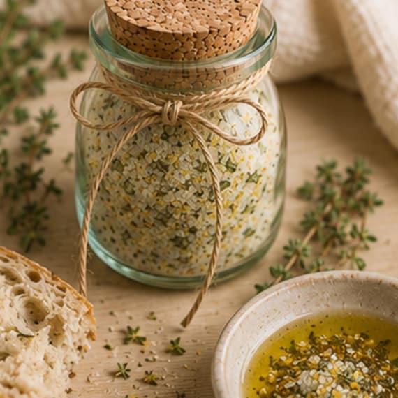 Lemon Basil Herb Salt, Citrus Garden Seasoning Blend, Seafood Chicken Vegetable Spice Dry Rub