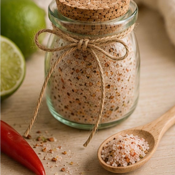 Chili Lime Salt, Margarita Rimmer, Grilling Seasoning, Spicy Mexican Taco Salt Blend, Gourmet Gift