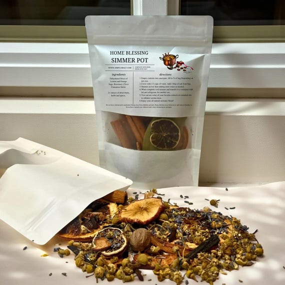 New Home Blessing Simmer Pot, Housewarming Ritual Botanical Stovetop Potpourr