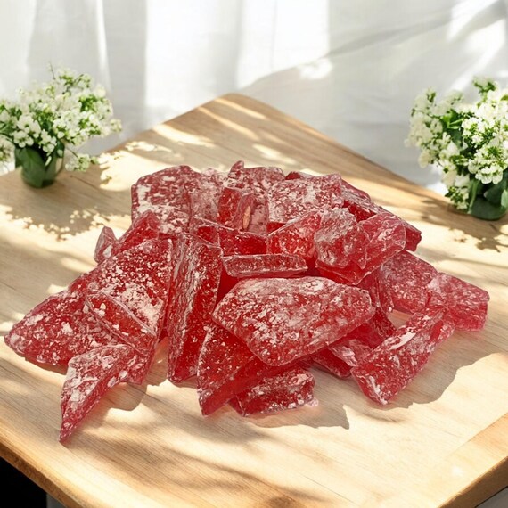 Red Hard Tack Candy Cocktail Garnish, Crushed Candy Topping Decoration, Flavored Rock Candy Gift