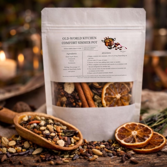 Old World Kitchen Comfort Simmer Pot, Cozy Hearth Blend, Warm Herbal Stovetop Potpourri