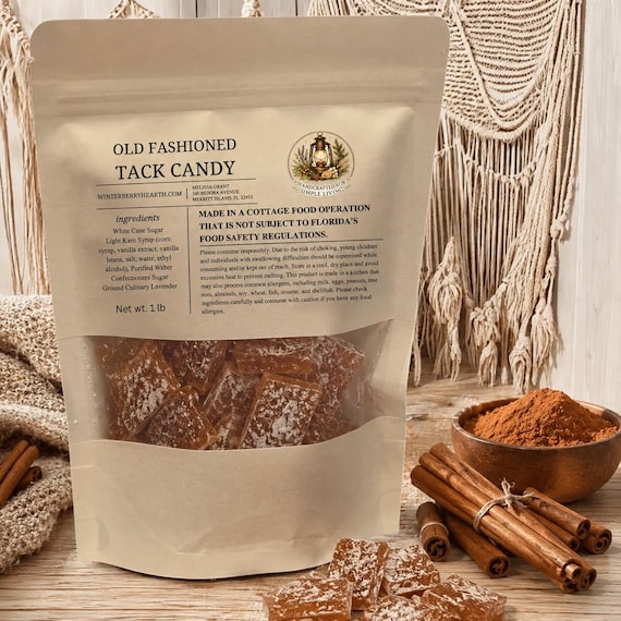 Cinnamon Old Fashioned Hard Tack Candy, Nostalgic Rock Candy Homemade Treat
