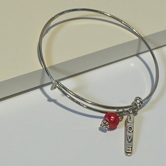 Silver Self Love Charm Bracelet Adjustable: Mindful Living Gift for Women