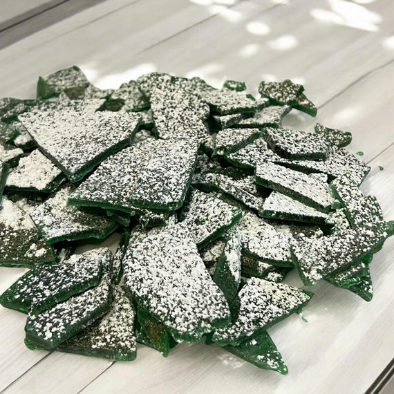Old Fashioned Hard Tack Candy, Handmade Broken Sea Glass Topping, Nostalgic Rock Candy