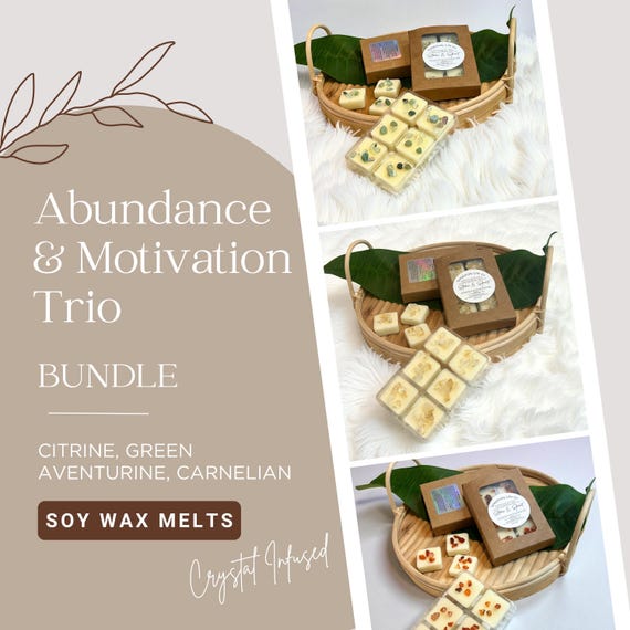 Crystal Infused Wax Melt 3-Pack: Abundance, Motivation, Manifestation