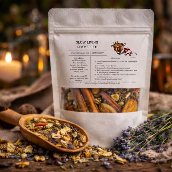 Slow Living Aromatherapy Simmer Pot Mix: Botanical Stovetop Potpourri Blend