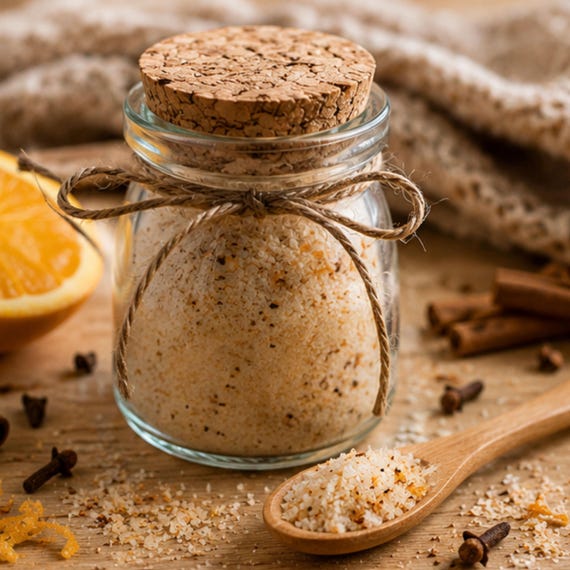 Fireside Orange Spice Sugar, Coffee & Tea Sweetener, Baking Garnish, Cocktail Mixer, Holiday Baking Mix