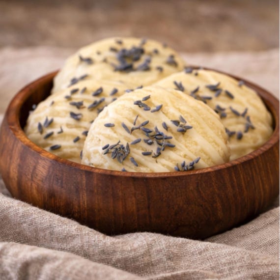 Lavender Sugar Cookies, Vanilla or Lemon Glaze, Gourmet Bakery Treats, Artisan Tea Cakes