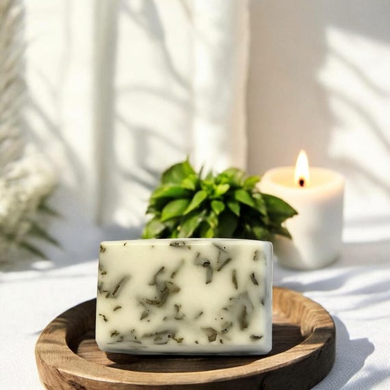 Leaf of Life Soap Bar, Real Miracle Leaf and Goats Milk Soap, Plant Based Skincare, Spiritual Kalanchoe Pinnata Plant Leaves, Herbal Soap