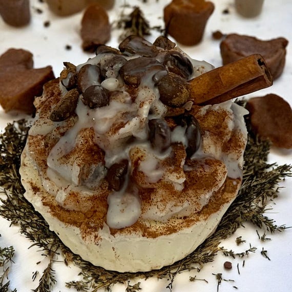 Coffee Bean Soy Wax Melt with Cinnamon, Natural Soy Wax Tart, Fresh Coffee Aroma, Cinnamon Stick and Powder Infused, Cozy Home Scents