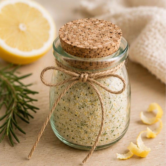 Rosemary Citrus Salt, Handcrafted Herb Seasoning Blend, Seafood Garnish