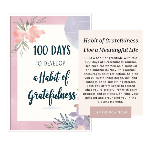 100 Days of Gratefulness Journal: Spiritual Reflection (PDF)
