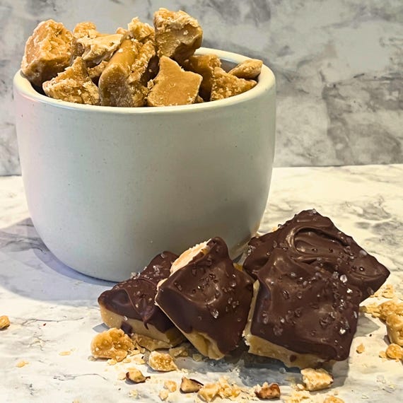 Brown Sugar Butter Candy: Chocolate Almond Bark Fudge with Sea Salt