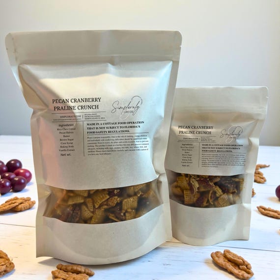 Cranberry Pecan Praline Crunch Party Mix: Gourmet Sweet Christmas Treat