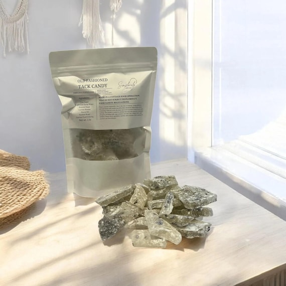 Freeze Dried Lavender Mint Hard Tack Candy, Herb Infused Nostalgic Rock Candy Cocktail Garnish
