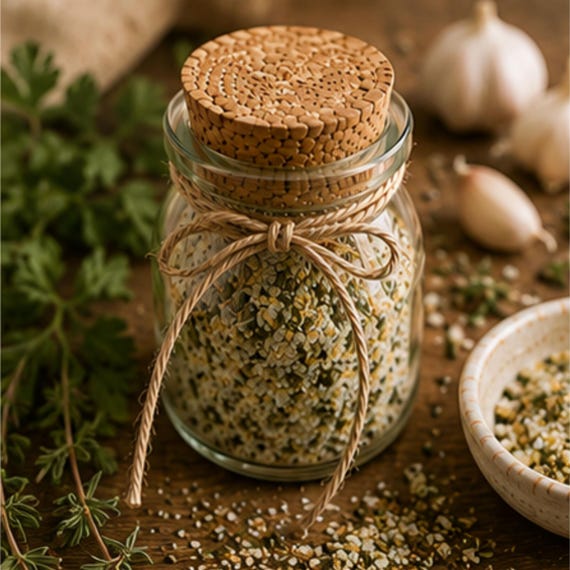 French Garden Herb Seasoning Salt, Vegetable Finishing Seasoning, Chicken Dry Rub, Gourmet Pantry Gift