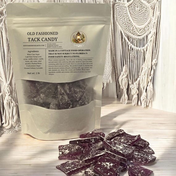 Purple Hard Tack Candy 1lb, Old Fashioned Nostalgic Treat, Rock Candy Broken Glass