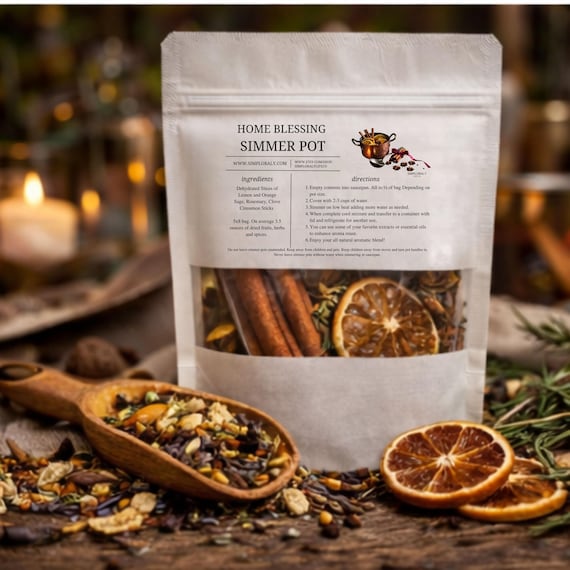Home Blessing Simmer Pot, Housewarming Ritual, Botanical Stovetop Potpourri