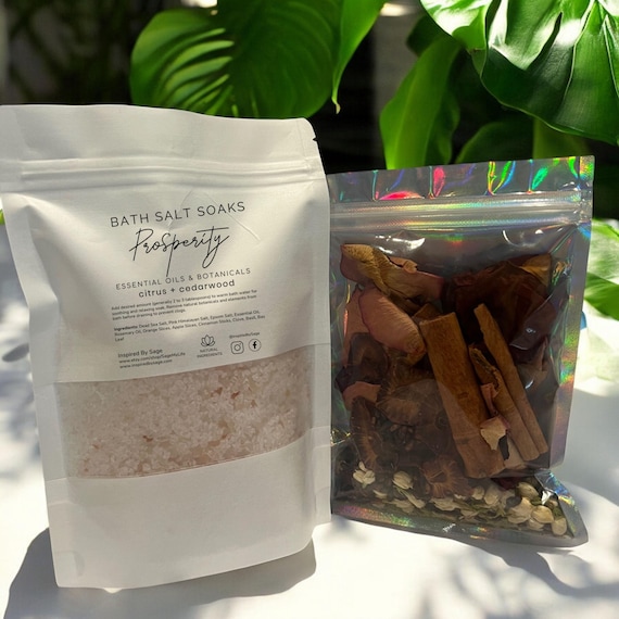 Prosperity Bath Salt Soak, Herb Infused Bath Tea, Aromatherapy Rituals, Relaxation, Luxurious Herbal Blend for Wealth Abundance and Success