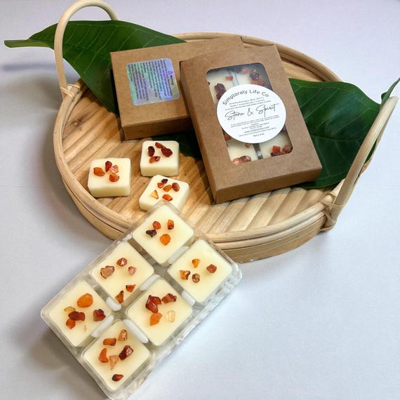 Carnelian Crystal Soy Wax Melt with Essential Oils, Energy and Passion Aromatherapy Gift