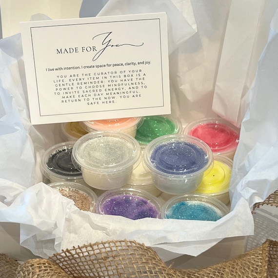 Spiritual Wellness Hidden Crystal Soy Wax Melt Gift Box, Motivational Card for Gifting, Self Love Aromatherapy, Metaphysical Tools