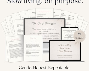 Ritorno a ciò che conta: Diario guidato delicato di sette giorni + Micro eBook, Slow Living Emotional Reset