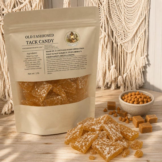 Butterscotch Old-Fashioned Hard Tack Candy 1lb, Nostalgic Vintage Rock Candy Treat