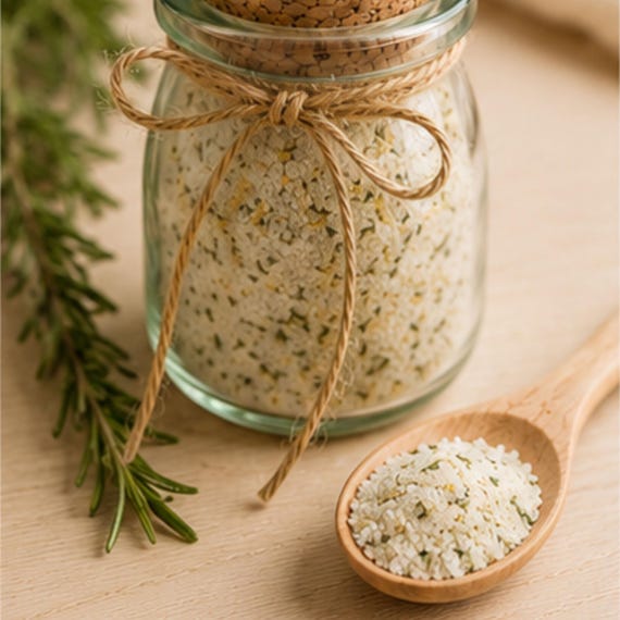 Rosemary Orange Salt, Citrus Herb Seasoning, Small Batch Gourmet Cooking Spice