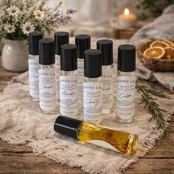 Essential Oil Perfume Roller Miracle Leaf of Life, Apothecary Roller Bottle