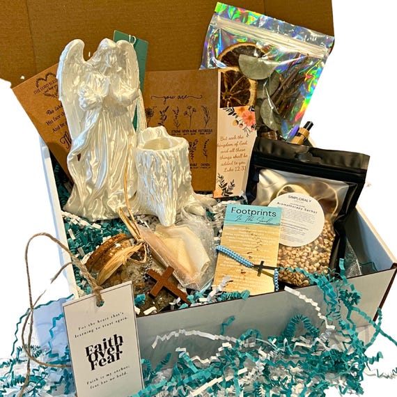 Spiritual Self Care Gift Box, Angel Planter, Aromatherapy Sachet