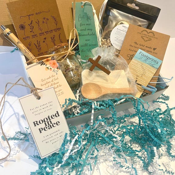Soul Care Gift Set, Slow Living Spiritual Christian Comfort Box, Encouragement Gifts for Women