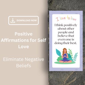 Tarjetas de Afirmaciones Positivas para Mujeres, Herramienta Imprimible de Autocuidado, Afirmaciones Empoderadoras para la Positividad Diaria, Tarjetas Motivacionales para Mujeres